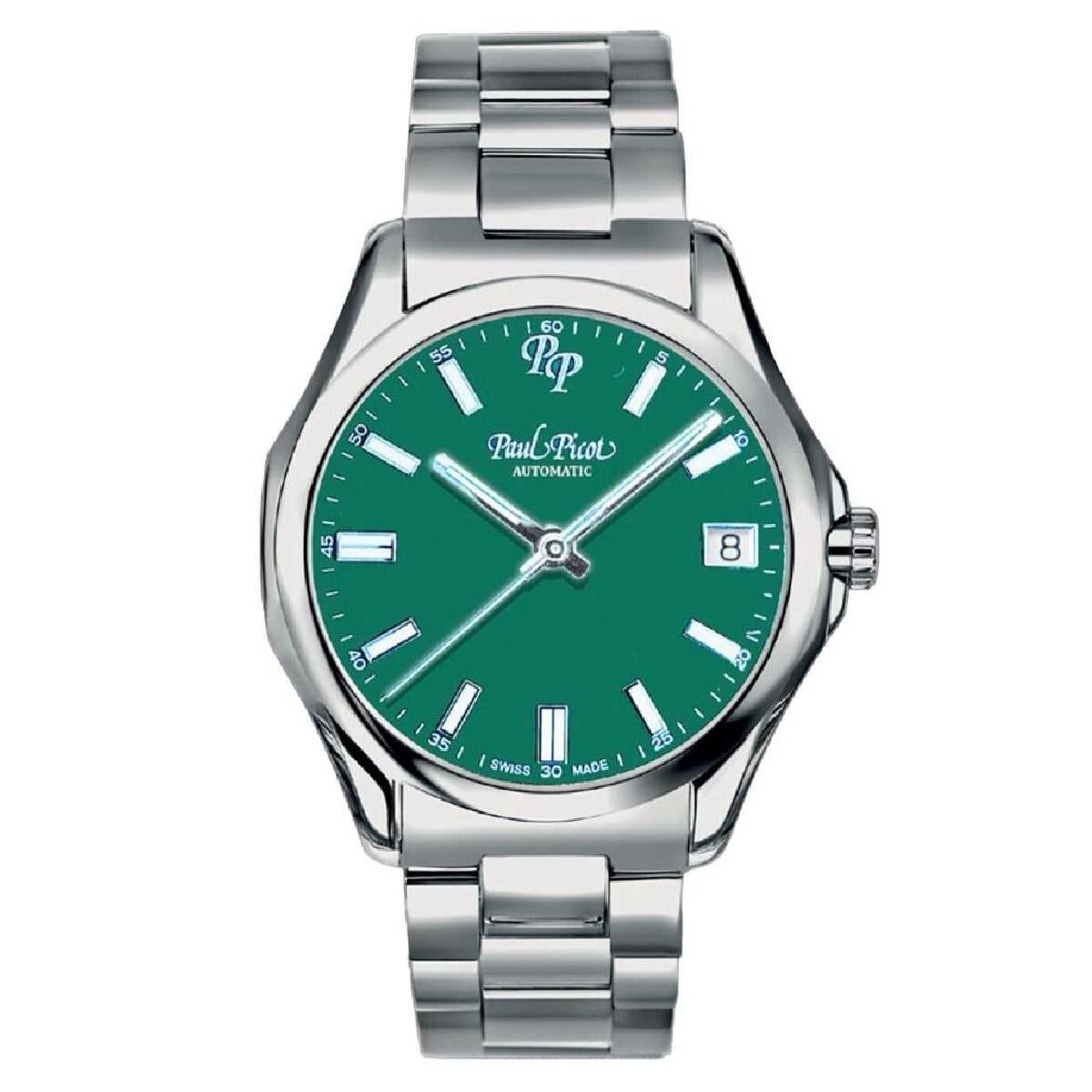 Orologio Uomo Paul Picot Elegant Automatico Verde Acciaio 9253